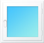Plastové okno jednodílné 850x1200 oregon/bílá | levé | dvojsklo, klika bílá