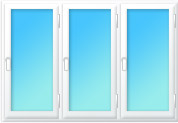 Plastové okno trojdílné se sloupky 3500x1500 bílá/bílá | fix, levé výklopné, fix | dvojsklo, klika bílá